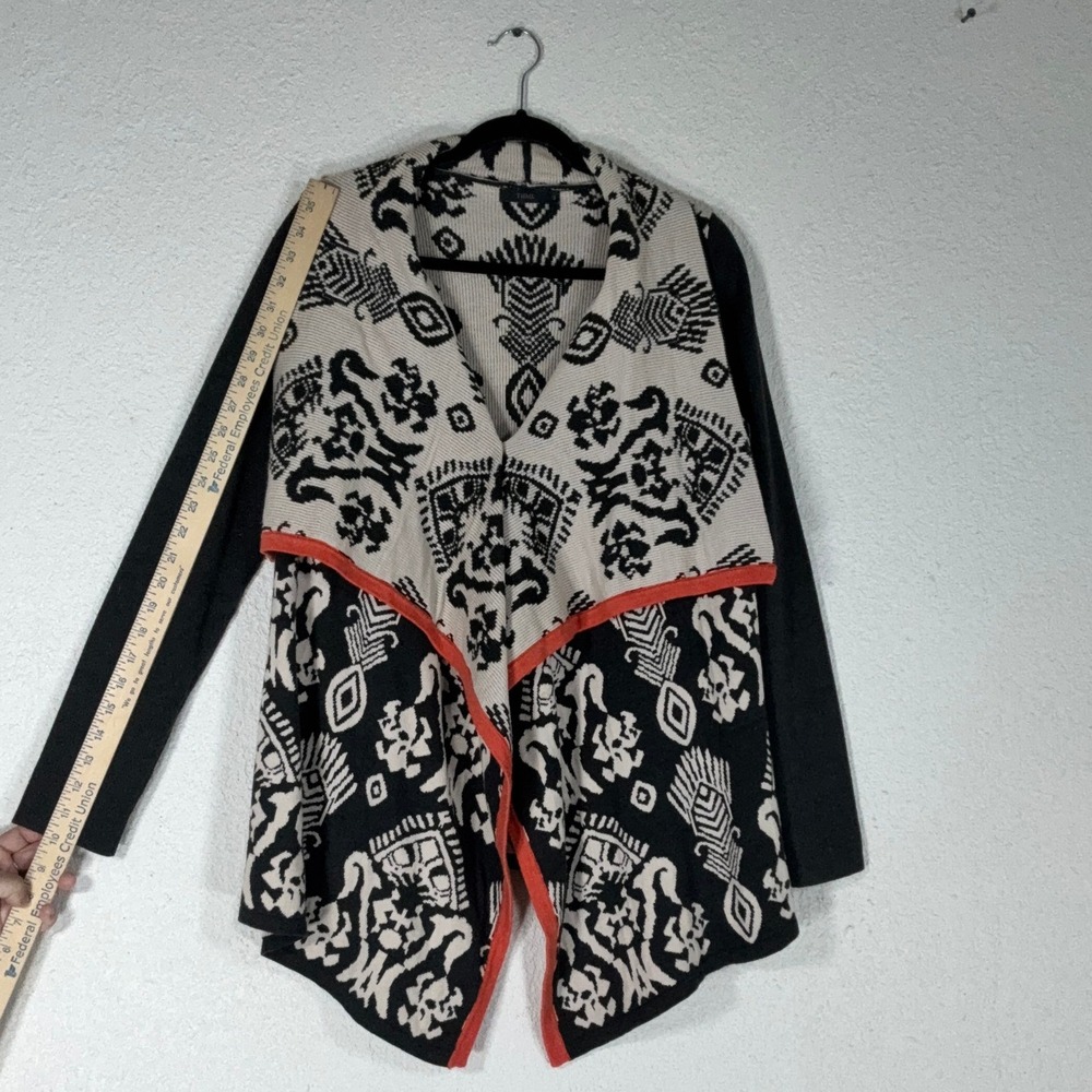 THML Black Cream Geometric print Cardigan - S - Tribal Print  Open Front - Picture 4 of 13